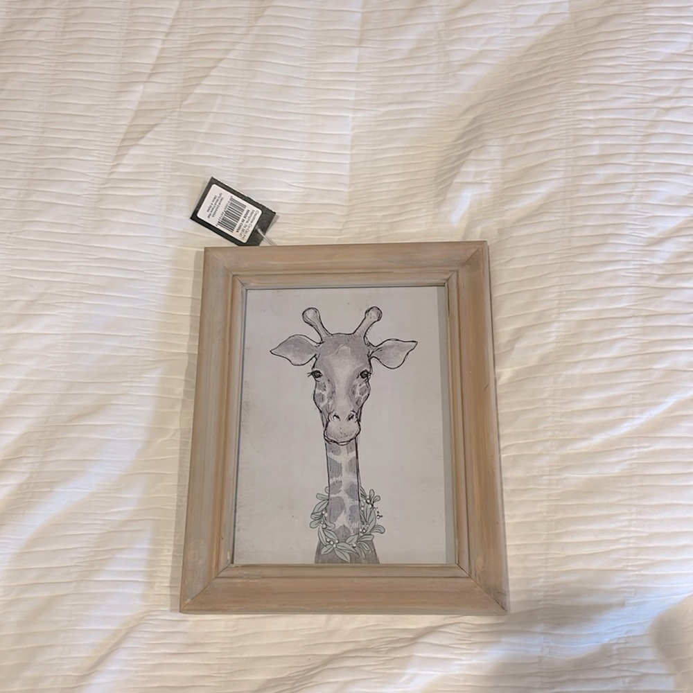 NWT ~ CREATIVE CO-OP | framed giraffe art | 10”
